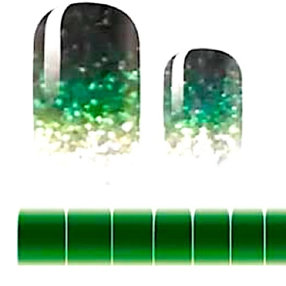 💌BO/GO$6 Nail Wraps Glitter Ombré green - Picture 3 of 4